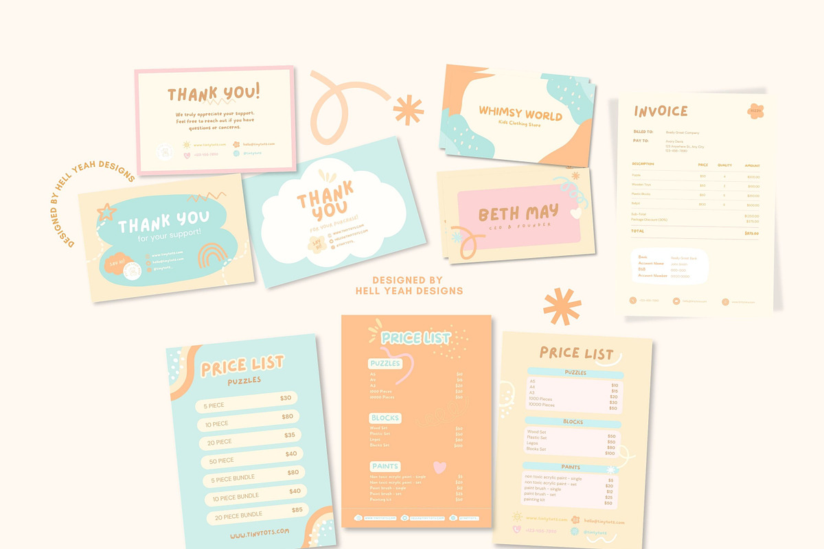 Baby Theme Brand Stationery Bundle, a Stationery Template by Hell Yeah Designs (Photo 9 of 9)