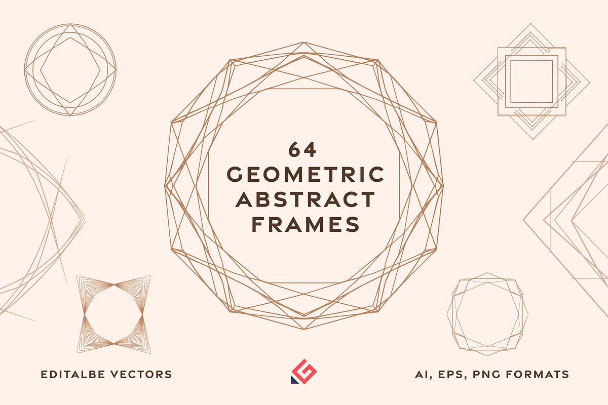 64 Geometric Abstract Frames, a Graphic by Graphicsfuel (Photo 1 of 8)