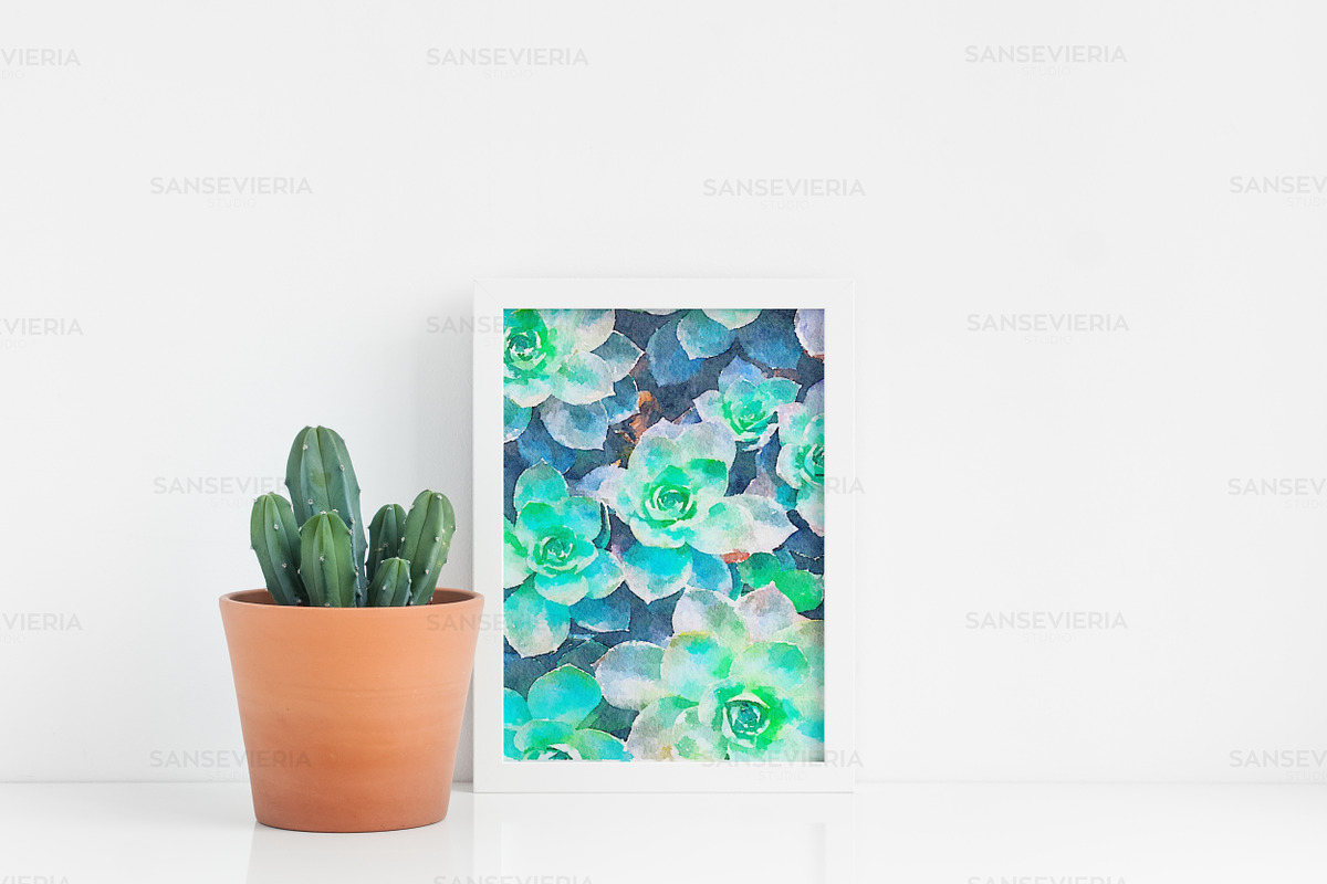8x10 white frame mockup succulents, a Print Template by Grace White (Photo 4 of 4)