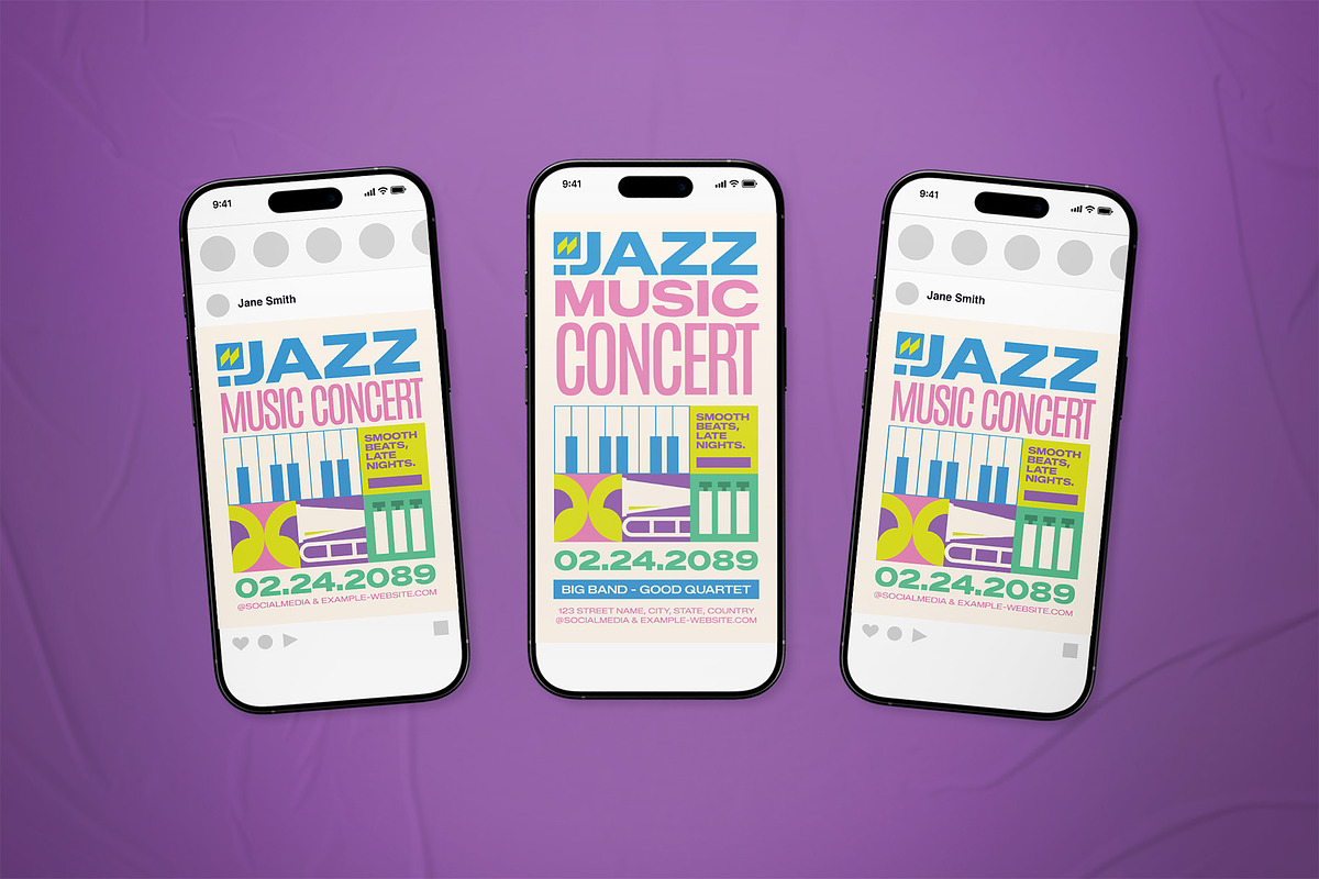 Jazz Music Concert Event Flyer Set, a Flyer Template by The Good Store (Photo 2 of 2)