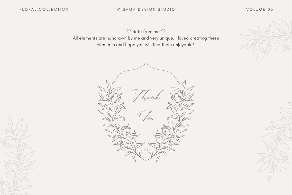 Vintage Floral wreaths and frames, an Illustration by Saga Design Studio (Photo 5 of 5)