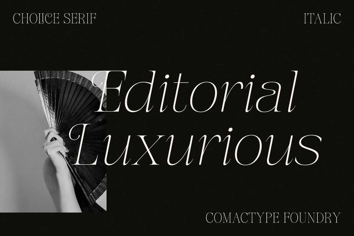 CHOLICE - A Luxurious Timeless Serif, a Serif Font by Comactype Foundry (Photo 2 of 13)