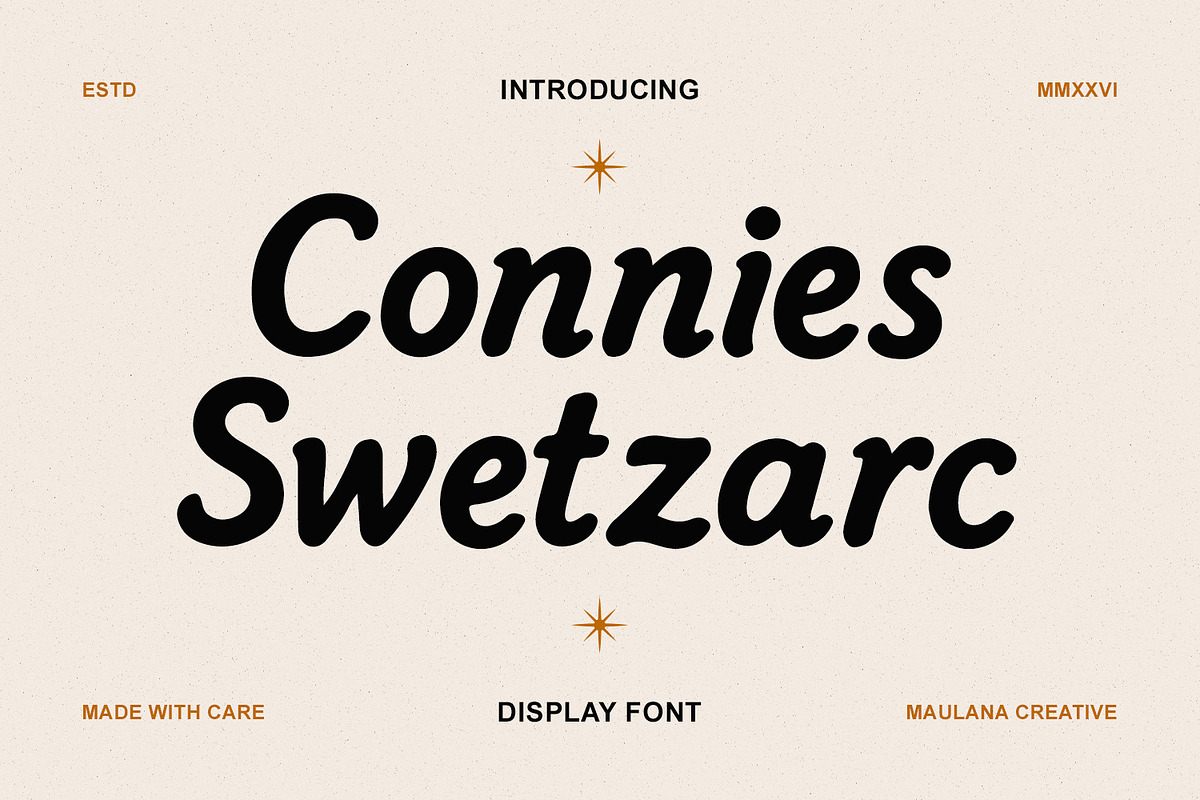 Connies Swetzarc Aesthetic Font, a Sans Serif Font by Maulana Creative (Photo 1 of 7)