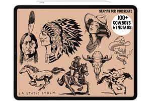 Cowboys & Indians - Tattoo Stamp Set