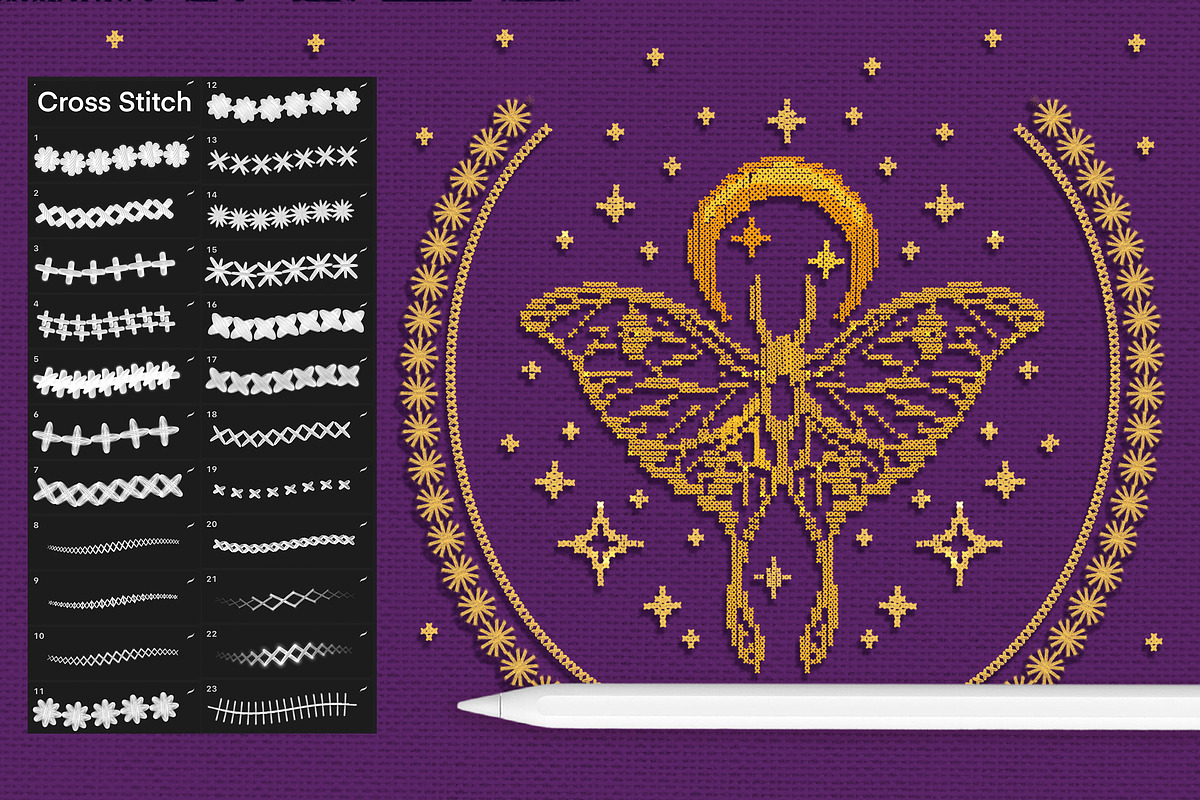 PROCREATE MAGIC STITCHES & PATTERNS, a Brush Add-On by AlexandraArt (Photo 8 of 15)
