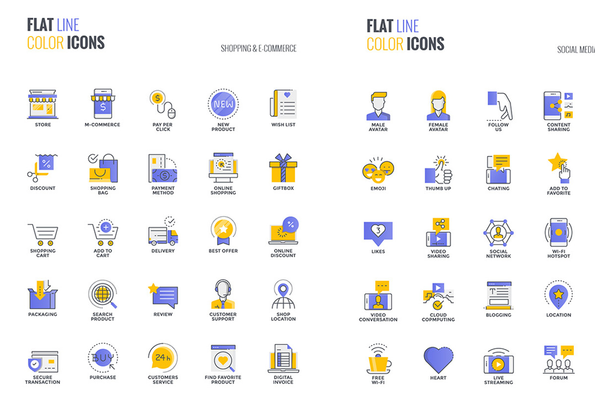 Set of flat smooth gradient icons, an Icon by Creative Graphics (Photo 9 of 12)