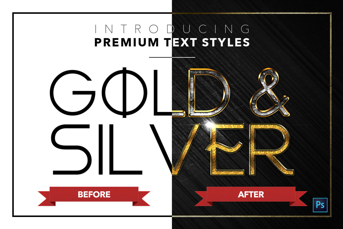 Gold & Silver #5 - 15 Text Styles, a Layer Style Add-On by Jonas Stensgaard (Photo 17 of 18)