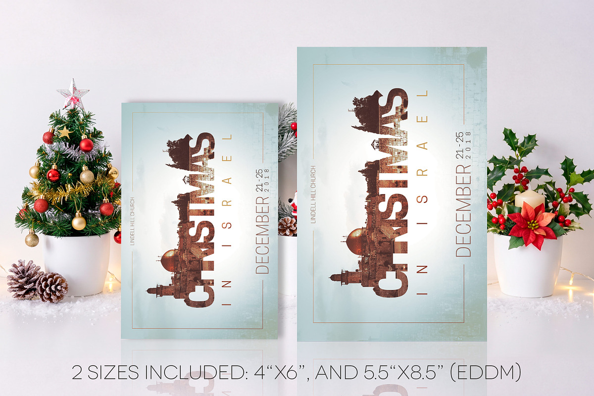 Christmas In Israel Postcard PSD, a Flyer Template by Godserv Designs (Photo 5 of 11)