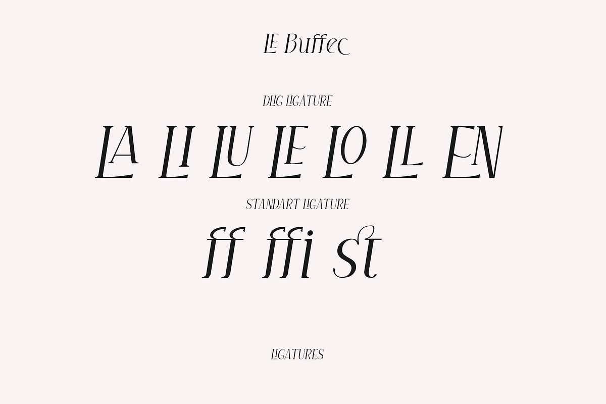 LE Buffec | 18 Font Family, a Serif Font by Jolicia Type (Photo 13 of 17)