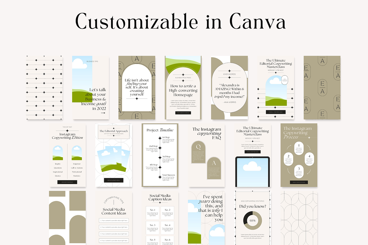 Instagram Story Templates Luxe Canva, a Social Media Template by HerstedHertz (Photo 4 of 7)