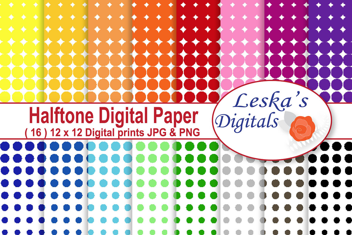 Halftone Pattern Design, a Pattern Graphic by Leska's Digitals (Photo 1 of 3)
