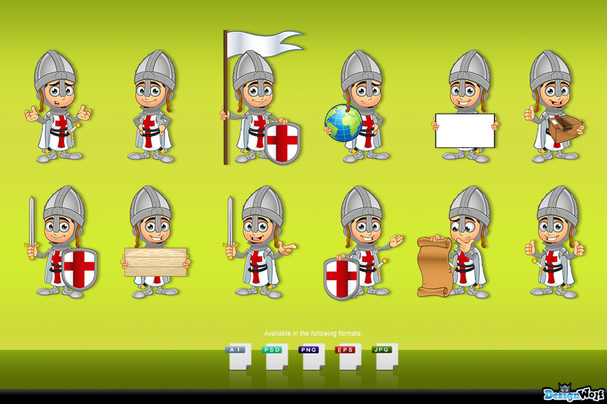 St. George Boy Knight Character, an Illustration by DesignWolf (Photo 2 of 2)