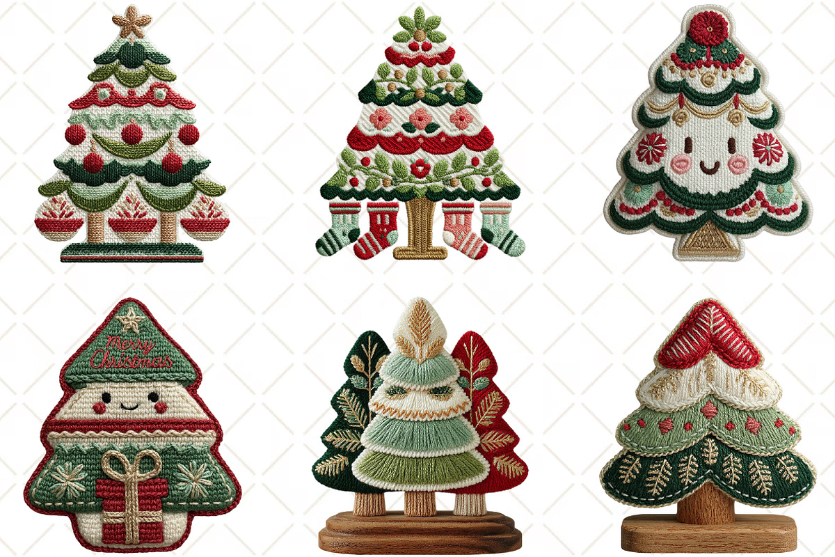 Crochet Christmas Tree Clipart, an Illustration by Black Bird Studio (Photo 3 of 6)