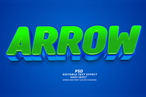 Arrow PSD 3D Editable Text Effect