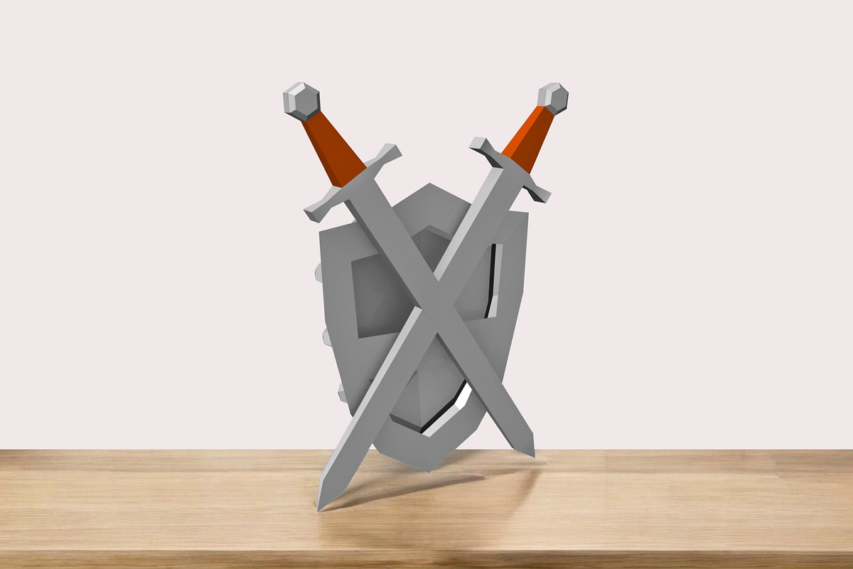 Shield and sword - 3d papercraft, a Templates & Theme by PAPER amaze (Photo 5 of 5)