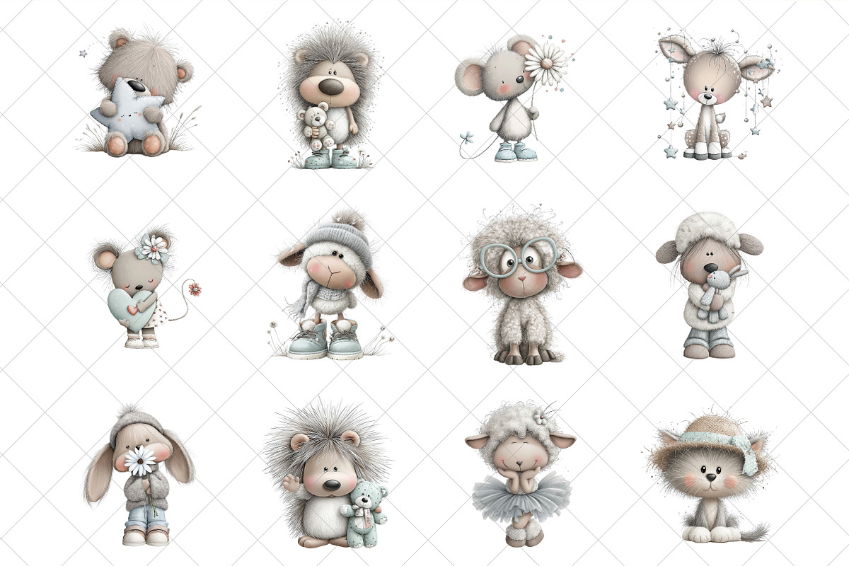 Watercolor Nursery Animals Clipart, an Illustration by SinaCreation (Photo 2 of 7)