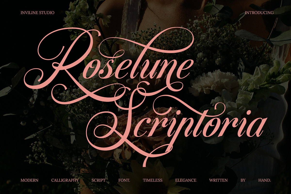 Roselune Scriptoria - Script Font, a Script Font by Inviline.co (Photo 1 of 10)