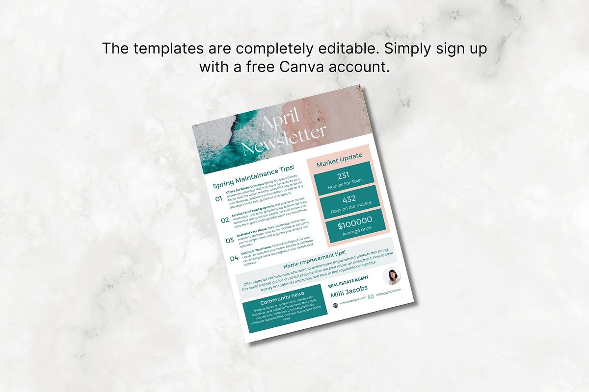 Real Estate April Newsletter Bundle, a Marketing Template by Modernastic - Canva (Photo 5 of 7)