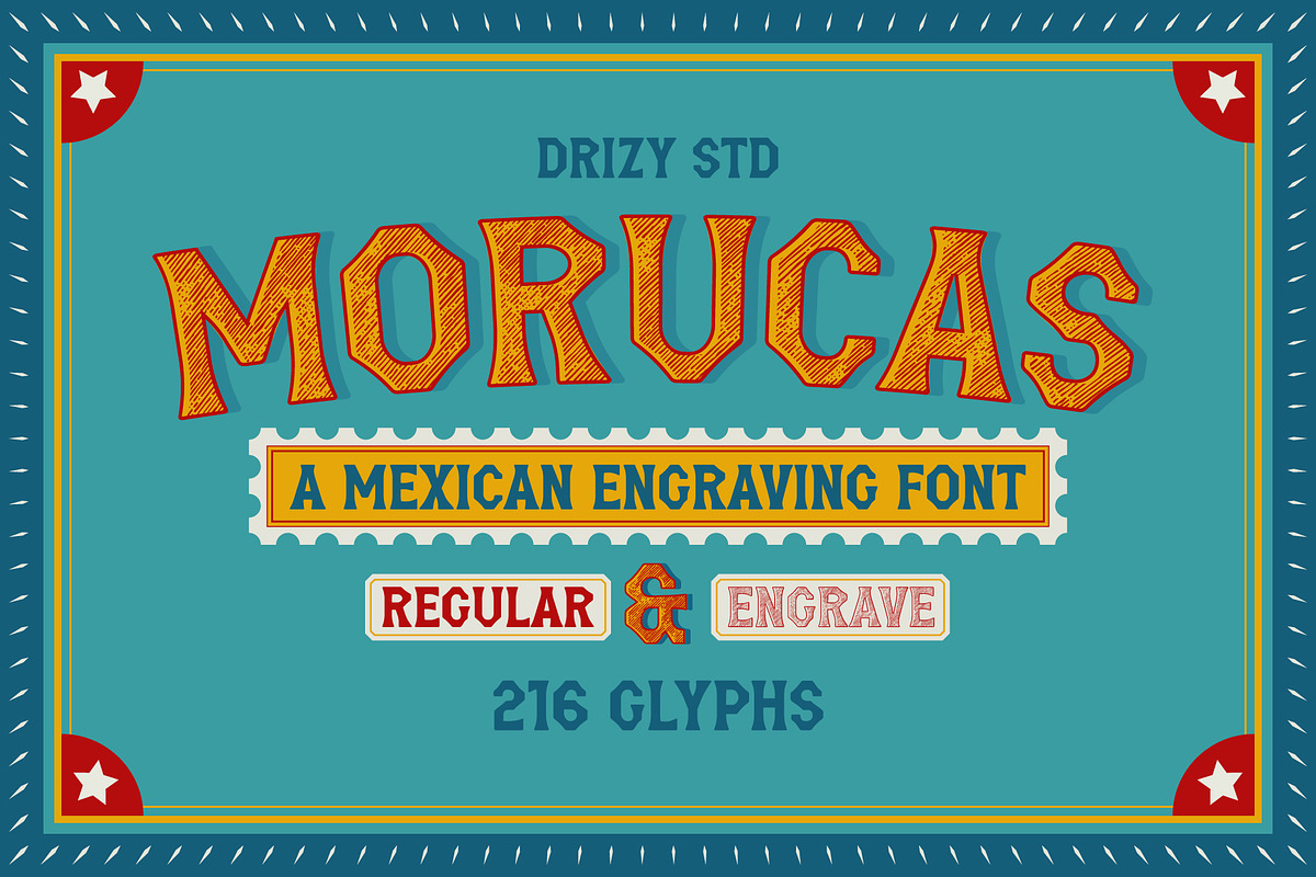 Morucas – Mexican Engraving Font, a Serif Font by Drizy (Photo 1 of 10)