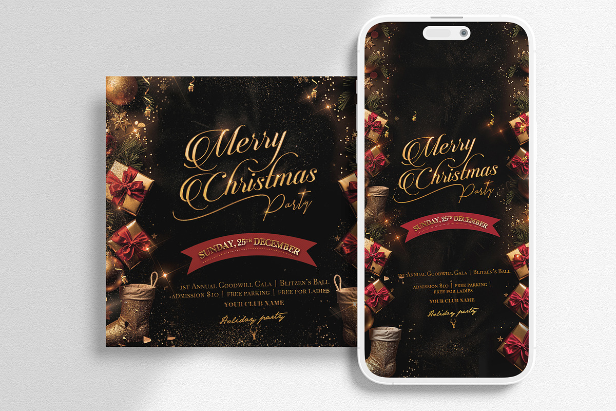 Christmas Winter Flyer Banners, a Social Media Template by Ronita Shkodra