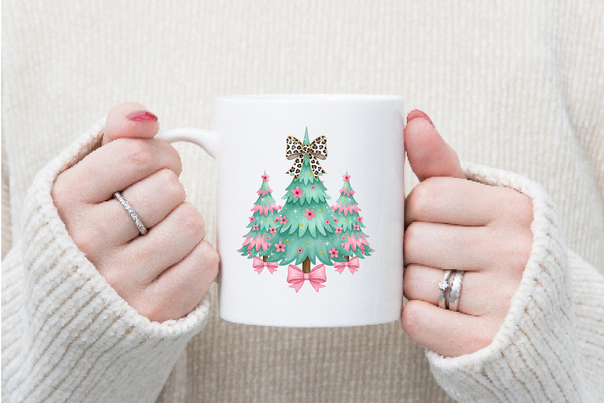 Christmas Coquette Sublimation Png, an Illustration by Watercolor design (Photo 3 of 5)
