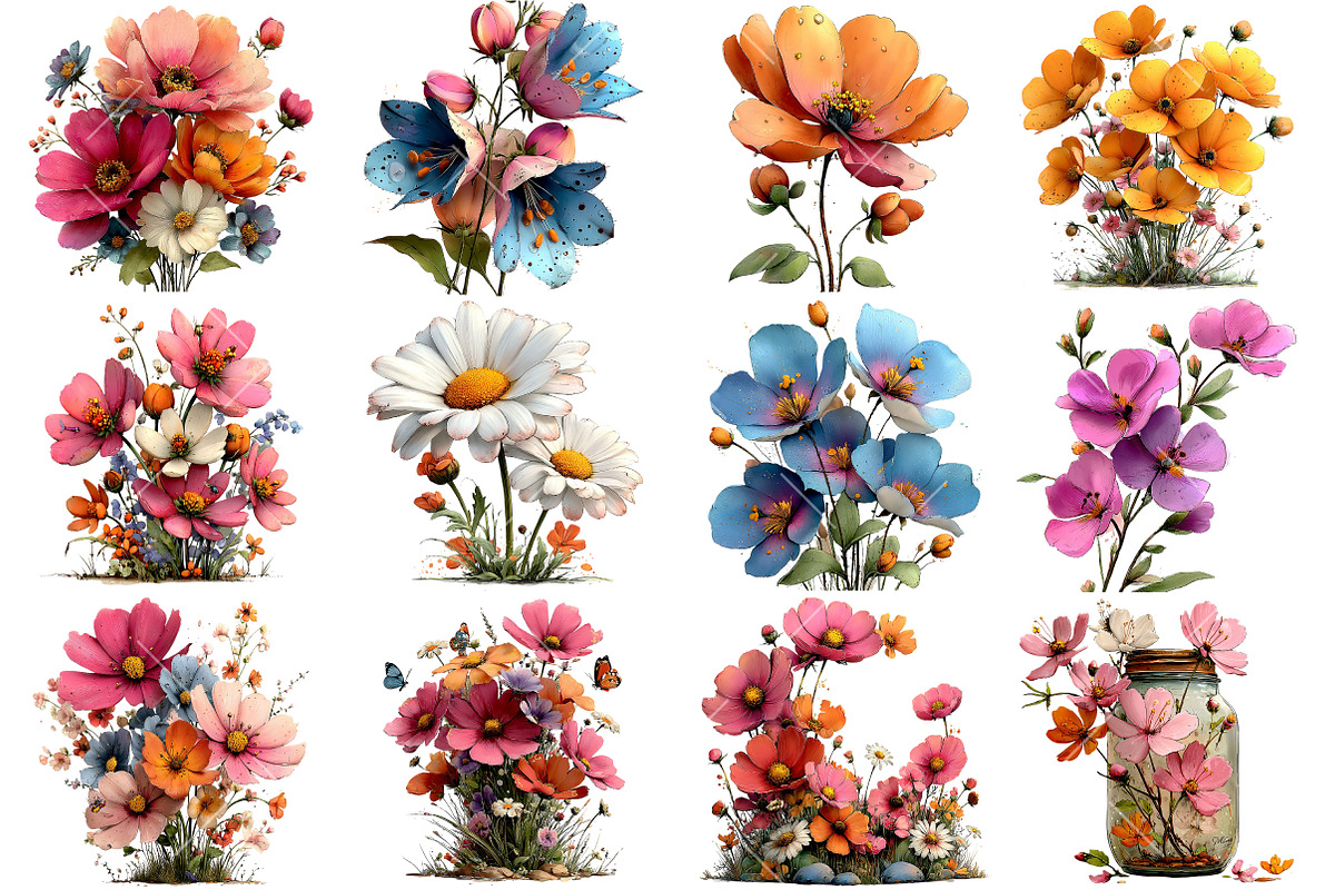 Spring Wildflower Clipart, an Illustration by OK Design (Photo 3 of 6)