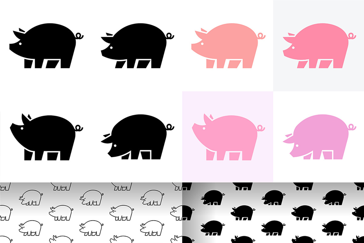 Pig Logo, a Graphic by NataliiaVolyk (Photo 1 of 6)