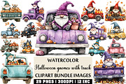 Halloween gnomes with truck Clipart, an Illustration by Craft Nest (Thumbnail 1 of 4)