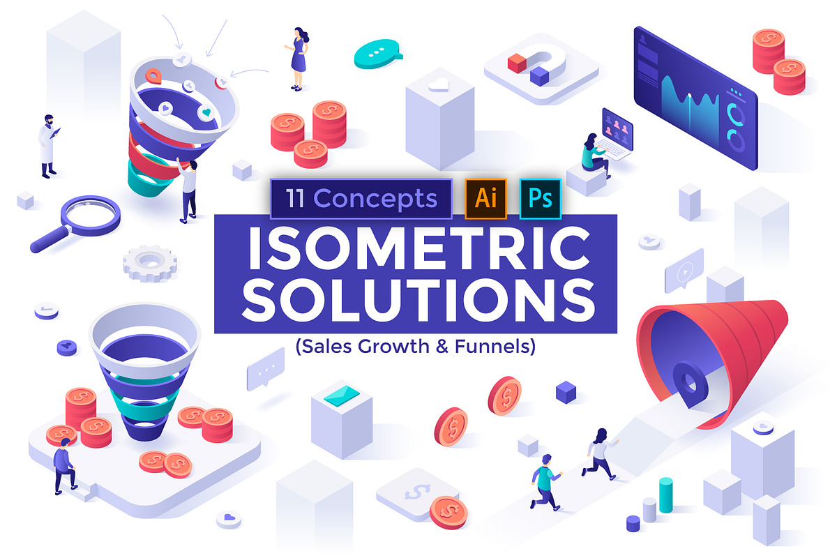 Isometric Solutions Mini. Part 28, a Finance Illustration by Andrew Kras Design (Photo 1 of 13)