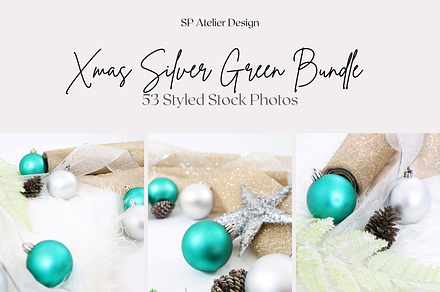 Christmas Silver Green Bundle, a Holiday Photo by SP Atelier Design