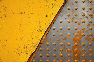 Rusty metal texture yellow grey rive, an Abstract Photo by Pixeness Studio