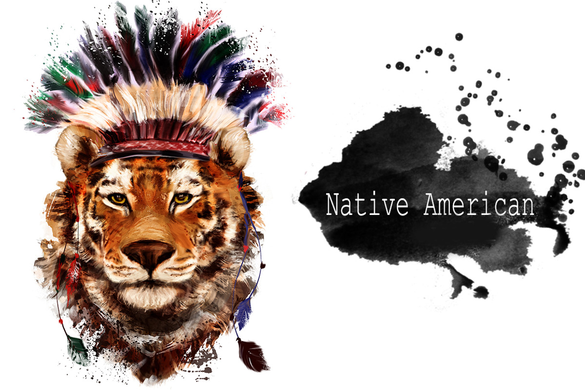 Set tiger portraits .4 styles, an Animal Illustration by art_mouse (Photo 3 of 5)