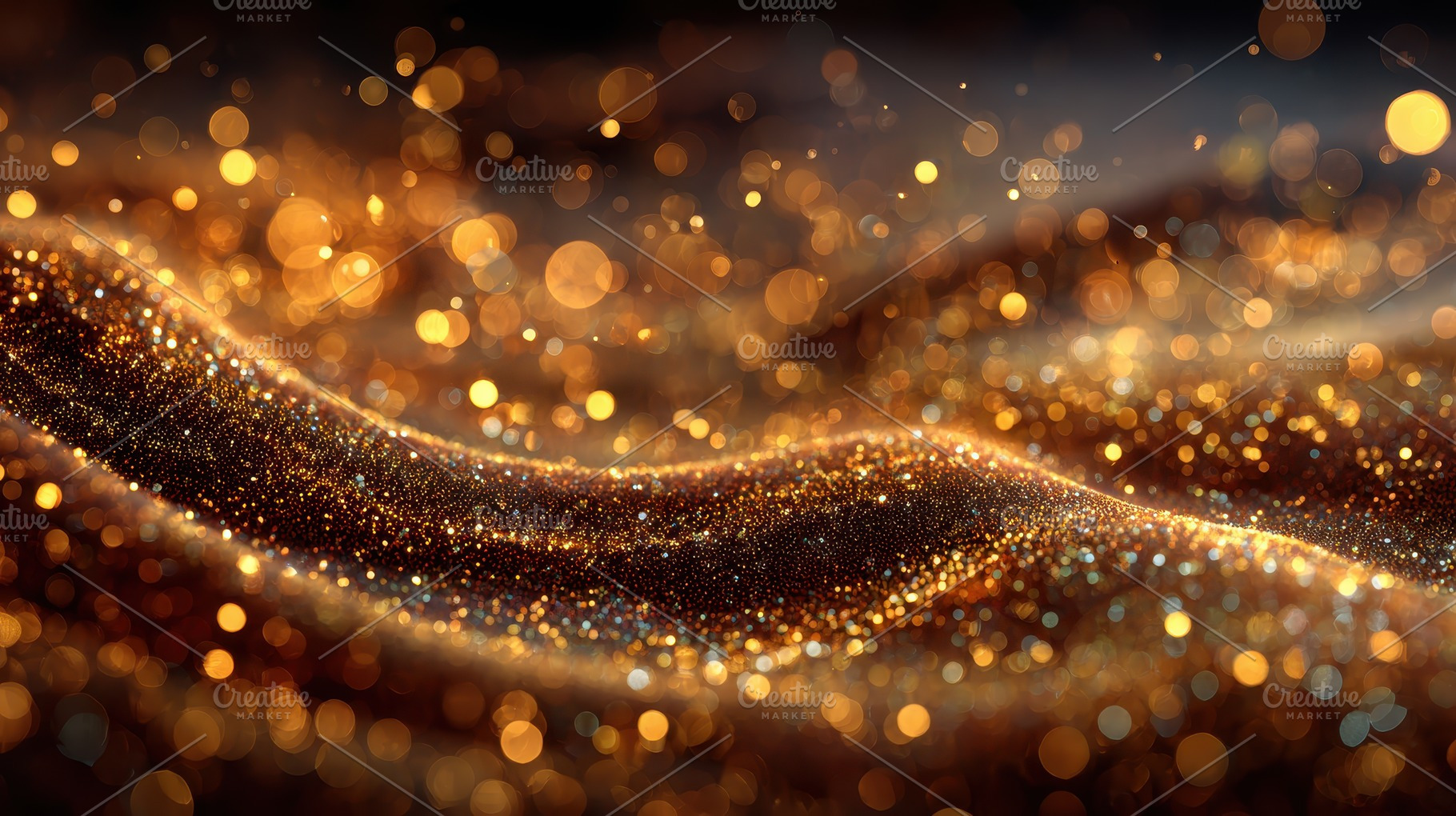 Golden glitter wave sparkling lights, a Photo by Pixeness Studio