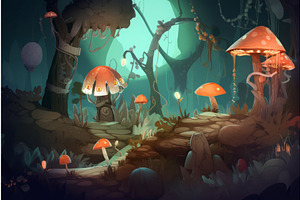 Fantasy Mushroom Illustration