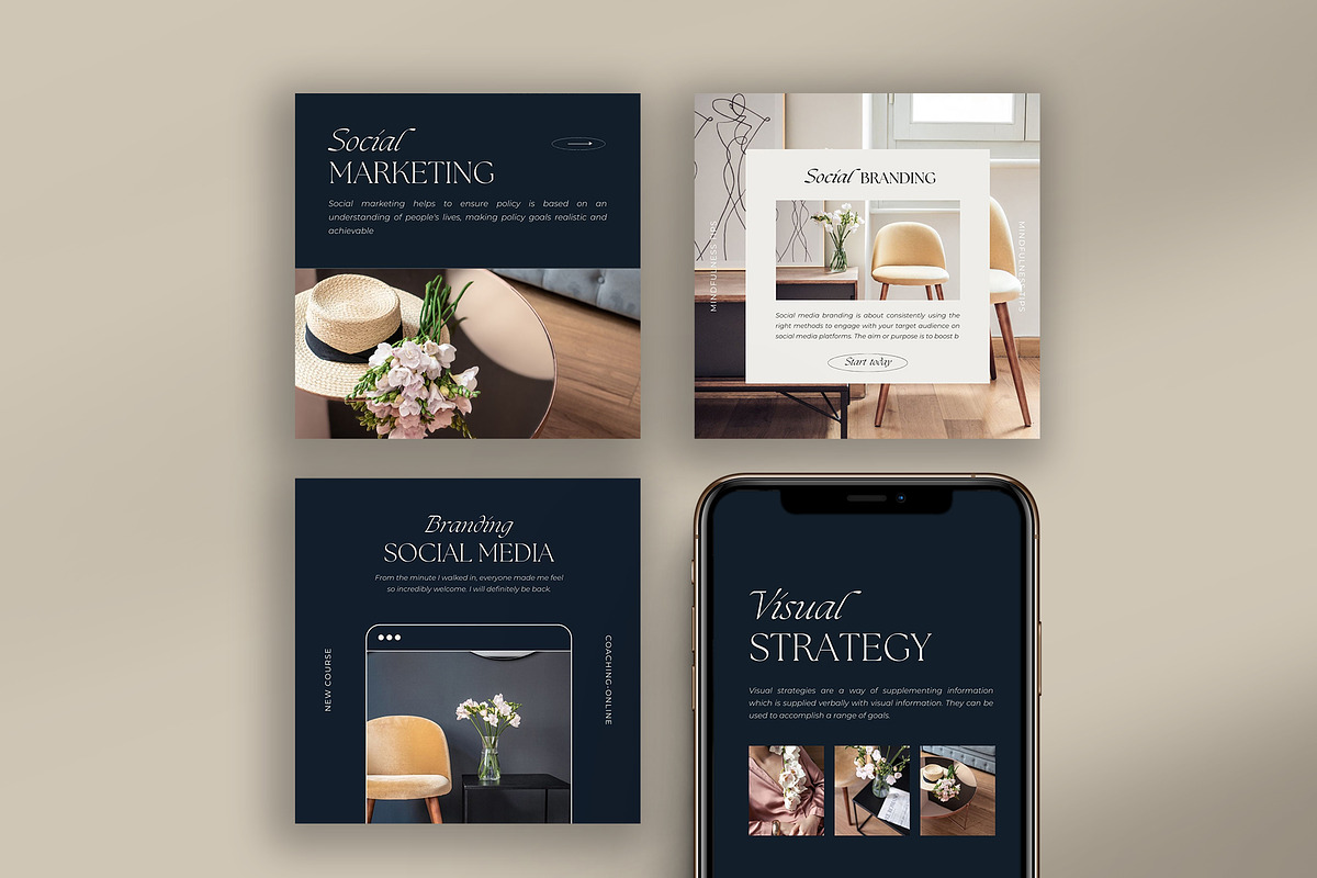 Instagram Template for Coach | Canva & Photoshop