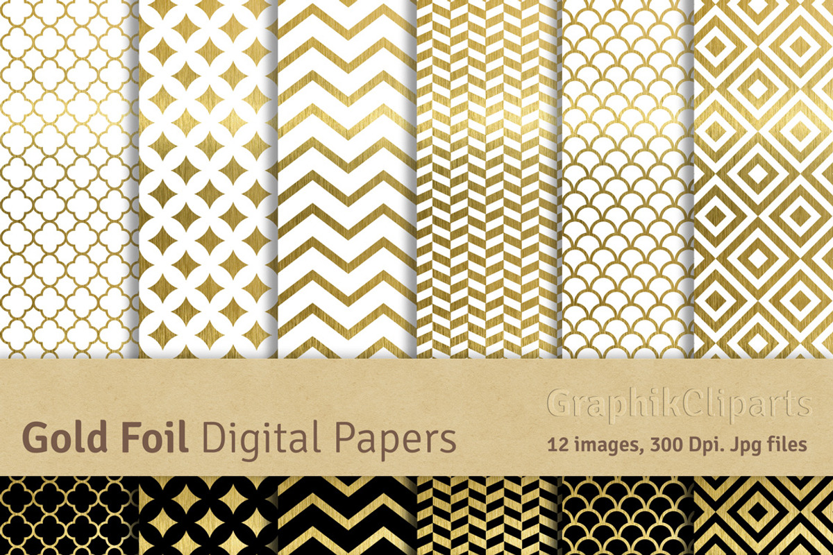 Gold Foil Digital Papers, a Texture Graphic by Chus Moreno Studio (Photo 1 of 2)