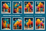 Whimsical Night Town Illustration, a Decorative Illustration by Housui Patterns (Thumbnail 2 of 12)