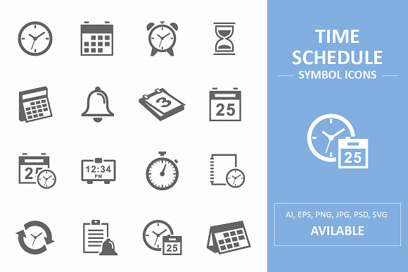 Time And Schedule Symbol Icons