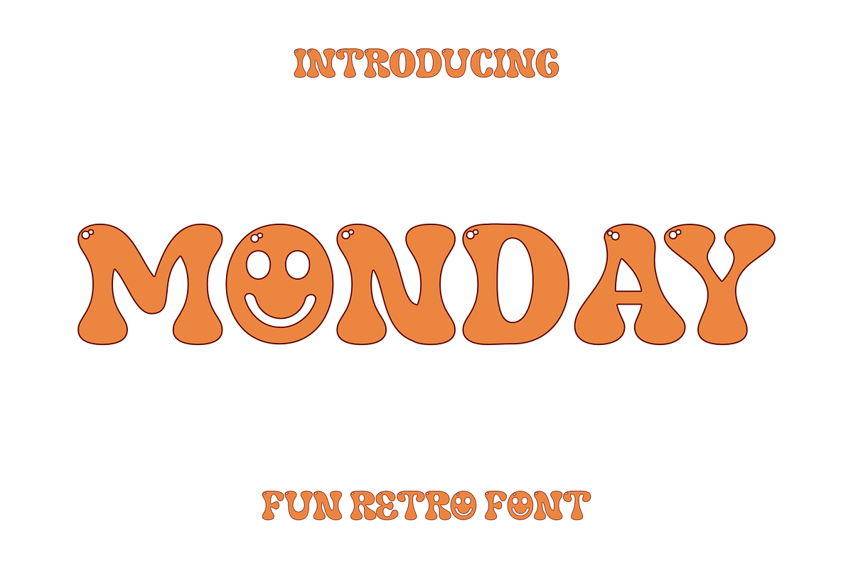 Monday Fun Retro Font, a Sans Serif Font by Luna Shop (Photo 1 of 12)