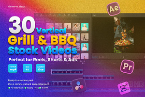 Vertical Grill BBQ Stock Videos Pack, a Templates & Theme by Pixeness Studio