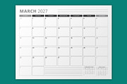 2027 Vector Monthly Calendar Planner, a Texture Illustration by mikhailmorosin (Thumbnail 4 of 4)