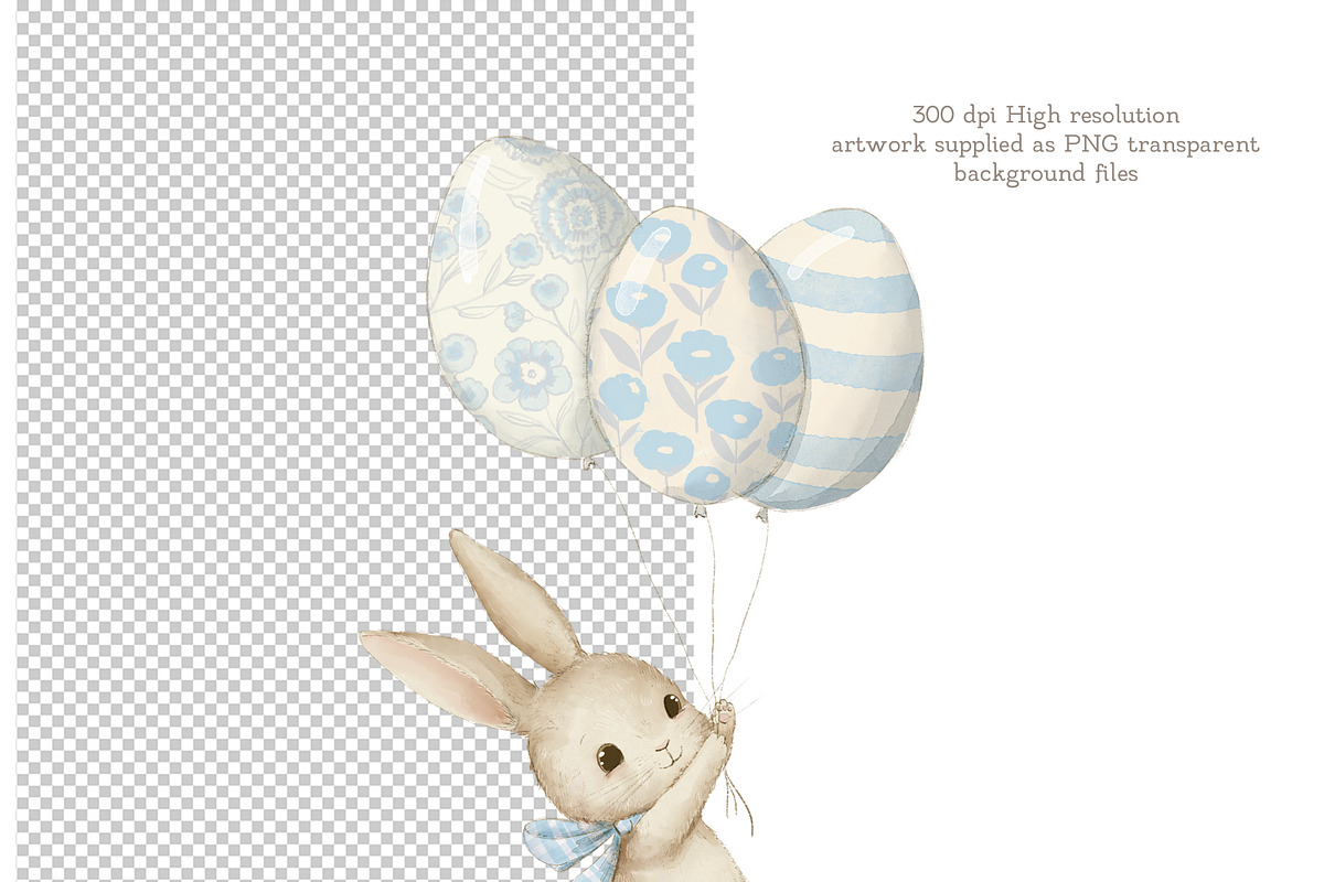 Cute Baby Bunny Easter Clipart, an Animal Illustration by AlenaVlasko stock Market (Photo 3 of 5)