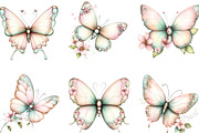 Watercolor Pink Spring Butterfly, an Illustration by Designking (Thumbnail 2 of 5)