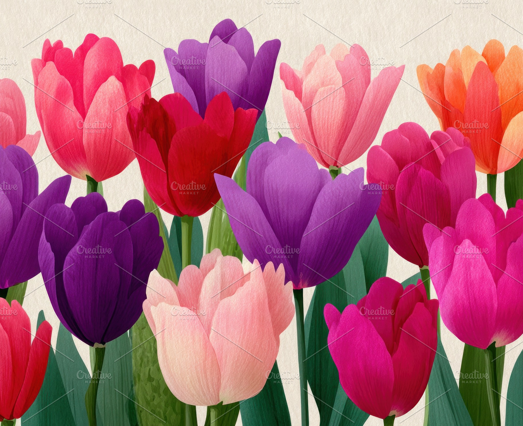 Colorful spring tulips in full bloom with vibrant petals in red,, a Nature Photo by José Manuel Gelpi