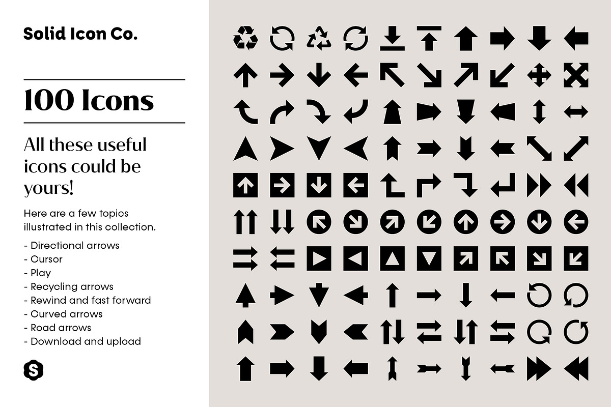 Arrows Icons, a Solid Icon by Solid Icon Co (Photo 5 of 6)