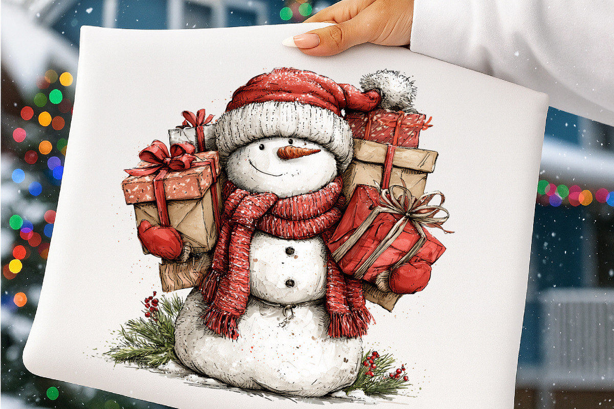 Whimsical Christmas Snowman PNG, a Work Illustration by SinaCreation (Photo 4 of 6)