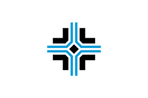 modern medical cross tech logo, a Branding & Logo Template by Rasagama Studio