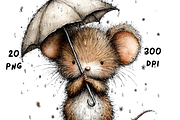 Whimsical Spring Rainy Mouse, an Animal Illustration by GiraffeCreative (Thumbnail 15 of 20)