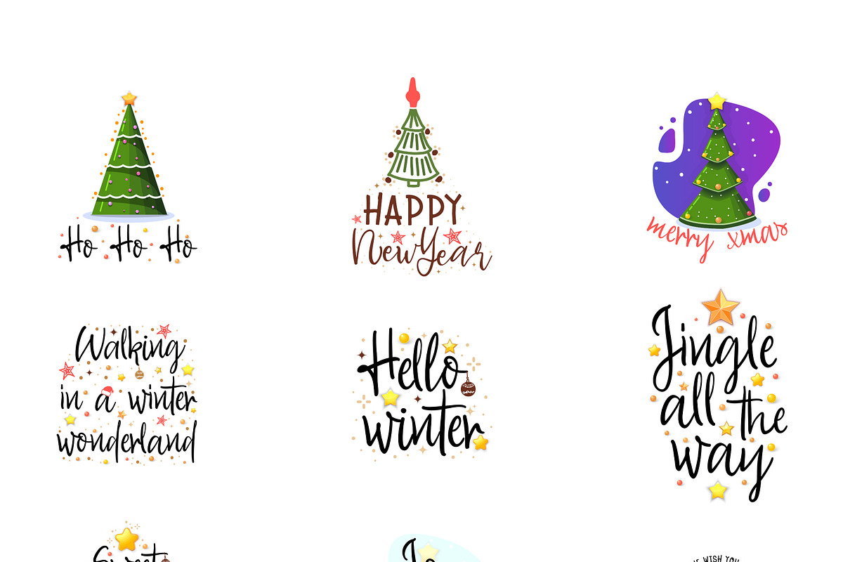 Christmas Big Lettering Kit, an Object Graphic by zao4nik (Photo 1 of 5)