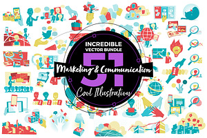 51 x Mktng & Communication Vectors